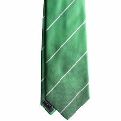 Regimental Rep Silk Tie - Mid Green/White/White