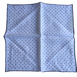 Polka Dot Linen Pocket Square - White/Navy Blue (36x36)
