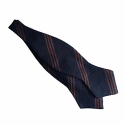 Regimental Shantung Diamond Bow Tie - Navy Blue/Brown