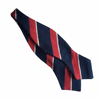 Regimental Shantung Diamond Bow Tie - Navy Blue/Red/White
