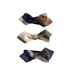 Blockstripe Cashmere Diamond Bow Tie - Navy Blue/Camel/Beige