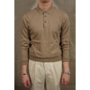 Long Sleeve Polo Pima Cotton - Beige