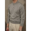 Long Sleeve Polo Pima Cotton - Light Grey