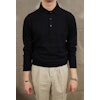 Long Sleeve Polo Pima Cotton - Navy Blue