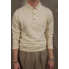 Long Sleeve Polo Pima Cotton - Creme