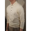 Long Sleeve Polo Pima Cotton - Creme