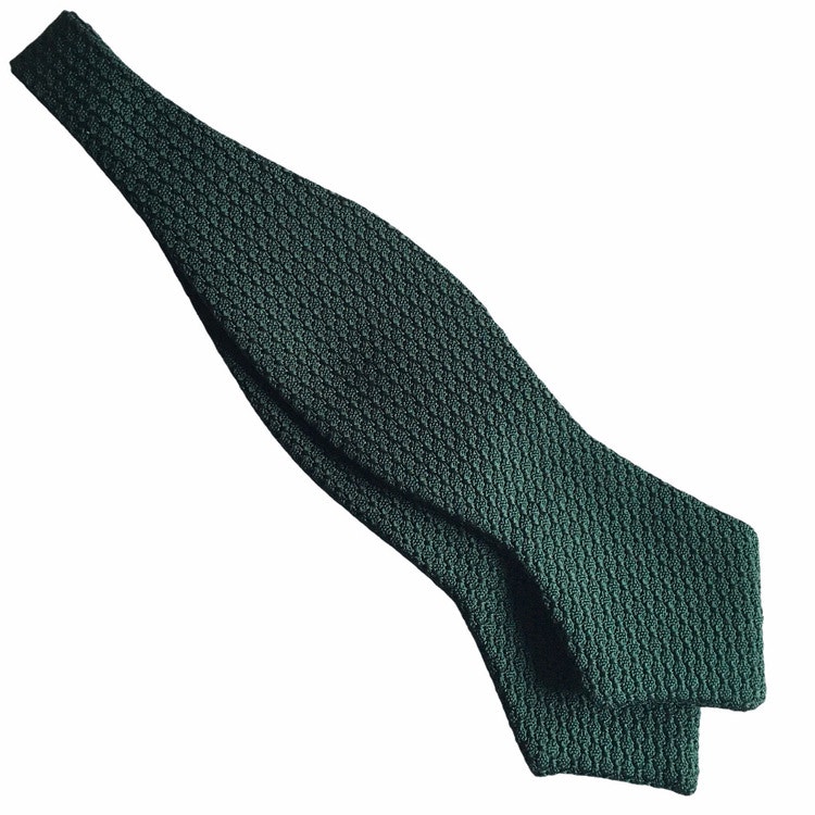 Solid Grenadine Grossa Diamond Bow Tie - Dark Green