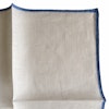 Candy Stripe Linen Pocket Square - White/Light Blue