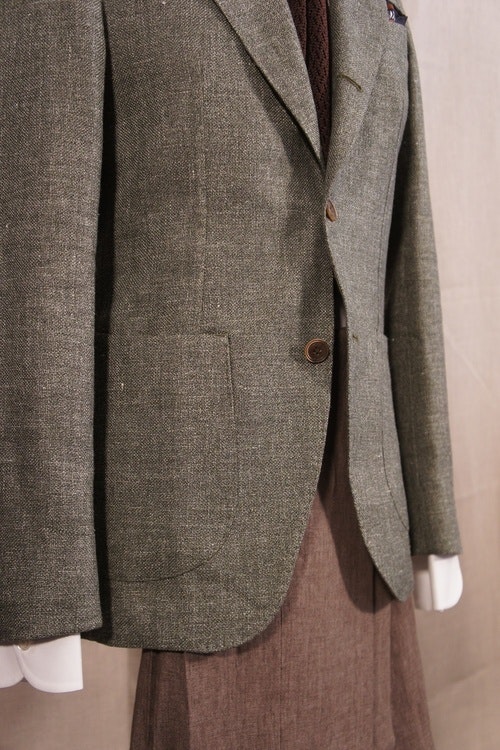 Solid Linen/Cotton Jacket - Unconstructed - Green