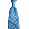 Floral Linen Tie - Turquoise/White/Grey
