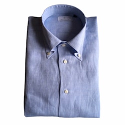 Solid Linen Shirt - Button Down - Light Blue