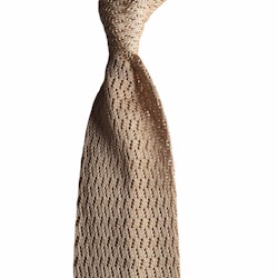 Zigzag Solid Knitted Silk Tie - Light Beige