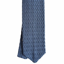 Zigzag Solid Knitted Silk Tie - Light Blue