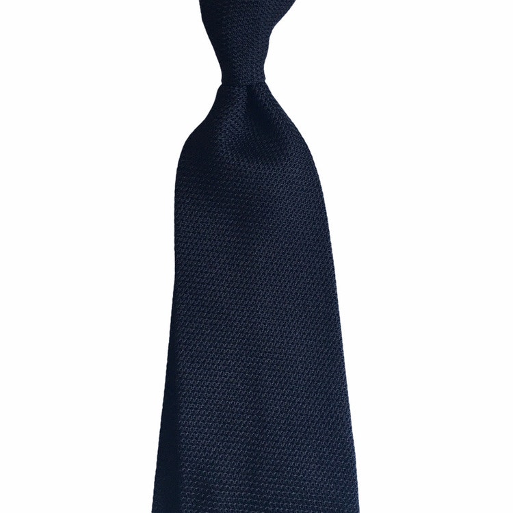 Solid Silk Grenadine Fina Tie - Black