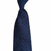 Pindot Silk Grenadine Tie - Untipped - Navy Blue/Brown