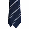 Regimental Silk Grenadine Tie - Untipped - Navy Blue/White