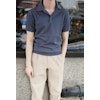 Short Sleeve Polo Pima Cotton  - Steel Blue/Grey