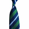 Regimental Rep Silk Tie - Untipped - Navy Blue/Light Blue/Green