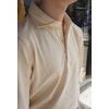 Solid Long Sleeve Polo Shirt - Cutaway - Cream