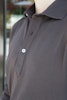 Solid Long Sleeve Polo Shirt - Cutaway - Dark Brown