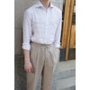 Bengal Stripe Linen Shirt - Cutaway - Beige/White
