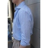 Smårandig Bäckebölja Skjorta - Cutaway - Ljusblå/Vit