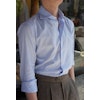 Thin Stripe Oxford Shirt - Cutaway -Light Blue/White
