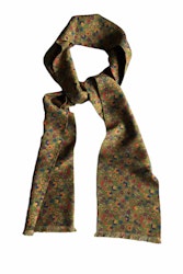 Floral Silk Scarf - Light Green/Mustard/Red/Navy/Purple