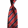 Regimental Silk Tie - Red/Navy Blue/Orange