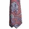 Paisley Printed Silk Tie - Burgundy/Navy Blue/Light Blue