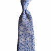 Small Floral Printed Silk Tie - Light Blue/Navy Blue/White