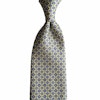 Floral Printed Silk Tie - Yellow/Light Blue
