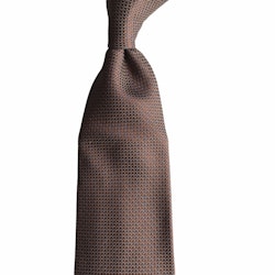 Micro Rep Silk Tie - Untipped - Beige/Light Blue