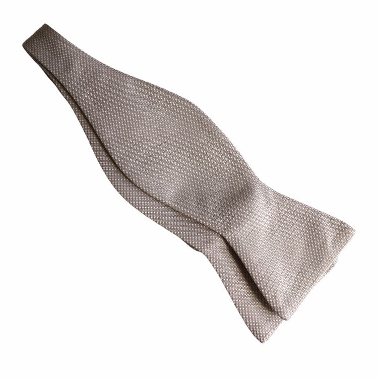Textured Silk Bow Tie - Champagne/Beige