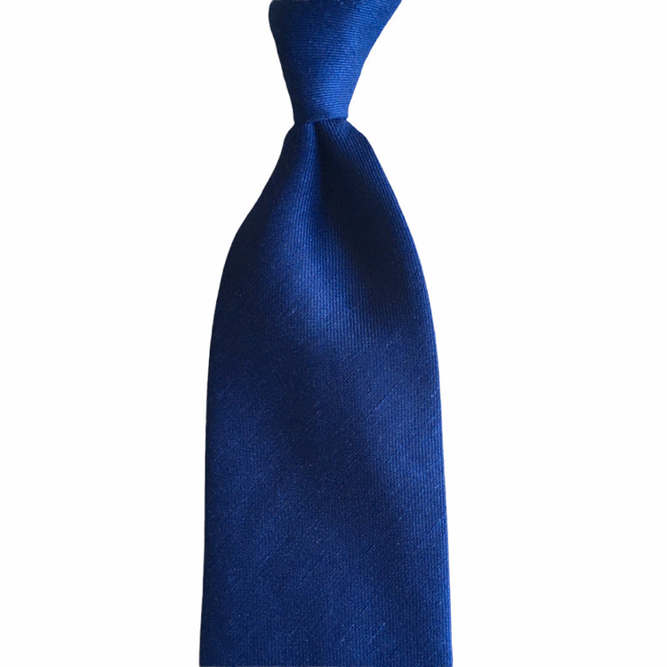 Solid Linen Tie - Navy Blue