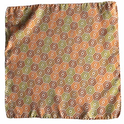 Angolo Vintage Silk Pocket Square - Vintage - Orange/Yellow/Green