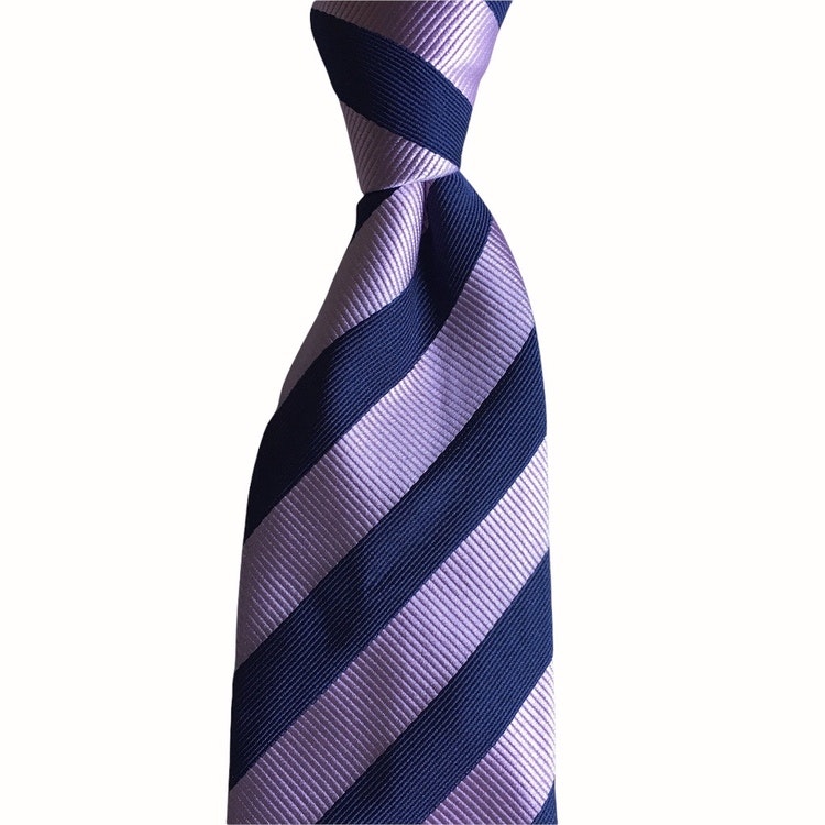 Regimental rep Silk Tie - Pink/Navy Blue