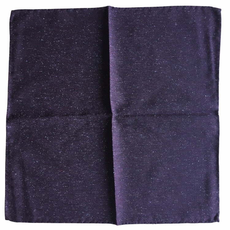 Solid Donegal Silk Pocket Square - Dark Purple