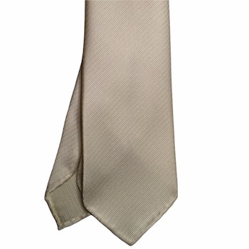 Solid Rep Silk Tie - Untipped - Champagne