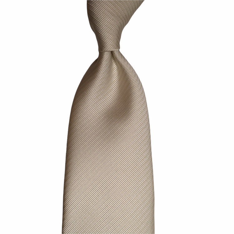 Solid Rep Silk Tie - Untipped - Champagne