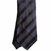 Regimental Silk/Wool Tie - Untipped - Navy Blue/Brown