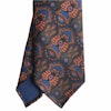 Floral Ancient Madder Silk Tie - Untipped - Navy Blue/Green/Orange/Mid Blue