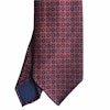 Circles and Squares Ancient Madder Silk Tie - Untipped - Rust/Red/Navy Blue/Green