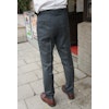 Solid High Waist Flannel Trousers with side adjusters - Dark Grey