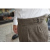Solid Ghurka Wool Tweed Trousers - Brown