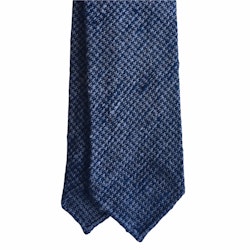 Semi Solid Shantung Grenadine Tie - Untipped - Grey/Navy Blue