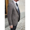 Small Check Wool Jacket - Unconstructed - Brown/Blue
