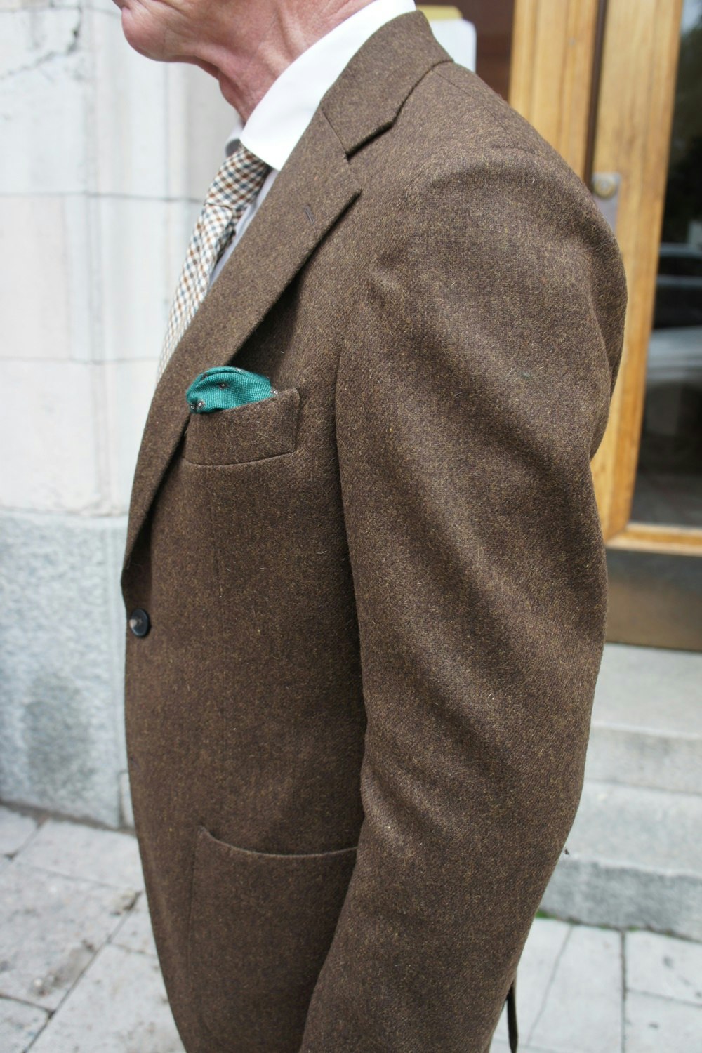 Solid Wool Jacket - Unconstructed - Brown