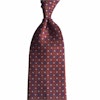 Small Floral Printed Silk Tie - Untipped -  Burgundy/Red/Light Blue/Orange