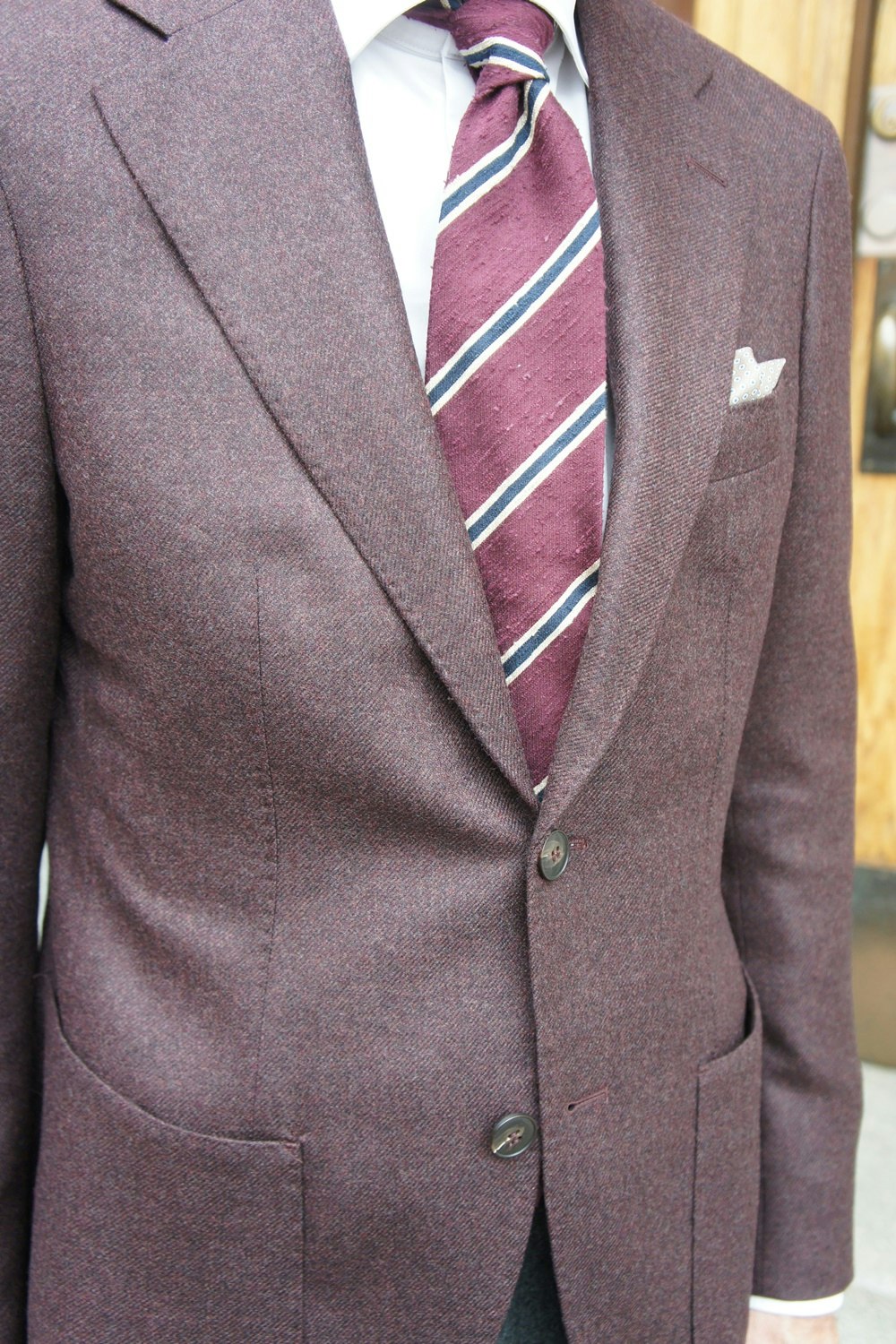 Solid Wool/Cashmere Jacket - Unconstructed - Burgundy (only 54 left)